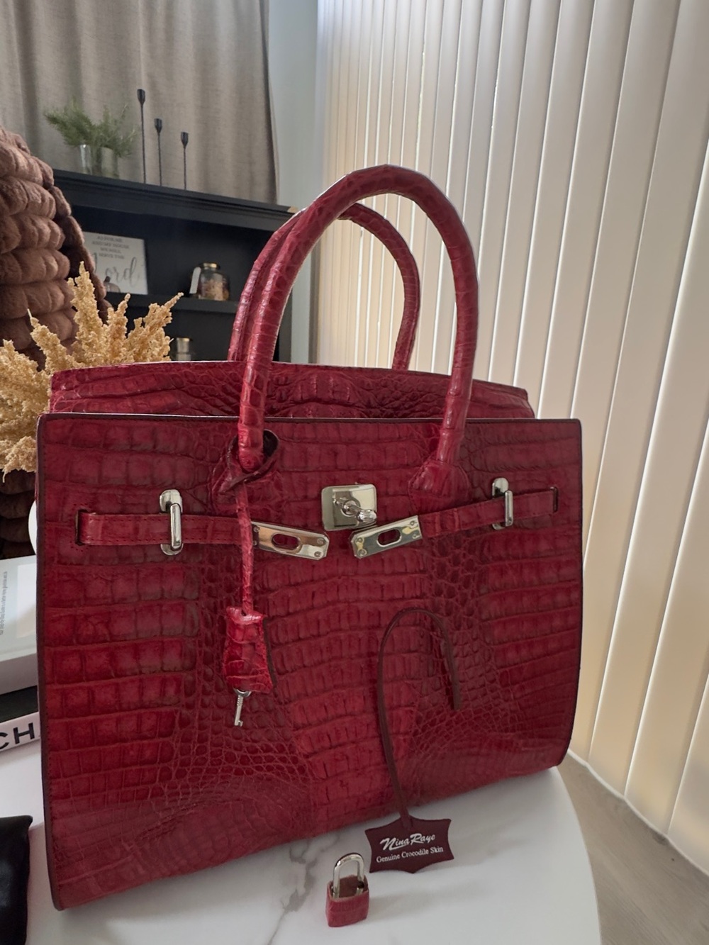 Genuine Crocodile Skin Top-Handle Tote from Neiman Marcus